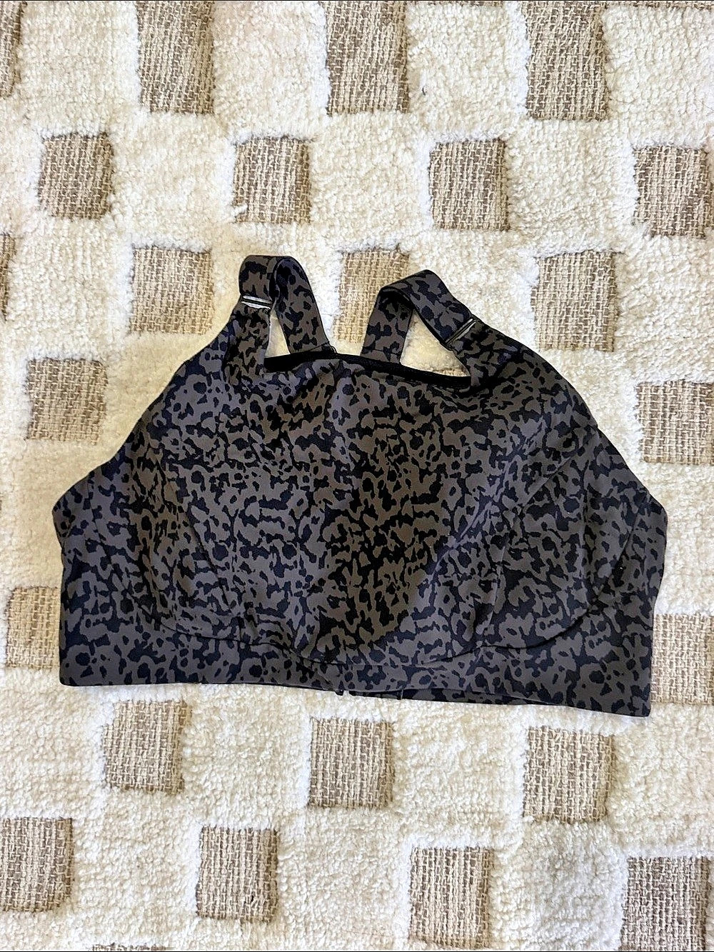 prAna Sculpt Adjustable Sports Bra Animal Print Large